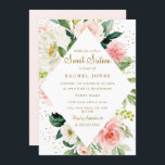 Invitación Floral Geométrica Rosa Rubor Gold Sweet Dieciséis<br><div class="desc">Dulce floral más moderno Dieciséis invitaciones en la Pequeña Tienda Bayleigh!</div>