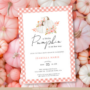 Invitación Floral Gingham Watercolor Una Pequeña Ducha De Cal
