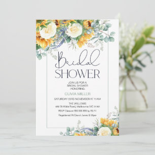 Invitación Floral girasol Eucalyptus Bridal Shower