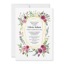 Floral Gold Geométrico Crystal Bridal Ducha