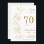 Invitación Floral Gold Surprise 70th Birthday<br><div class="desc">Invite a su familia y amigos con esta encantadora Invitación de cumpleaños 70 de Floral Gold Surprise .</div>