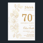 Invitación Floral Gold Surprise 70th Birthday<br><div class="desc">Invite a su familia y amigos con esta encantadora Invitación de cumpleaños 70 de Floral Gold Surprise .</div>