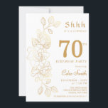 Invitación Floral Gold Surprise 70th Birthday<br><div class="desc">Invite a su familia y amigos con esta encantadora Invitación de cumpleaños 70 de Floral Gold Surprise .</div>