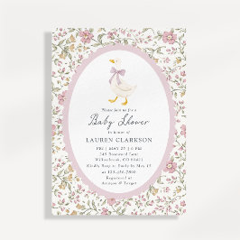 Invitación Floral Goose Baby Shower Invitation