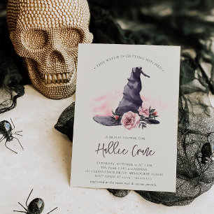 Invitación Floral Gorra de brujas Halloween Bridal Shower