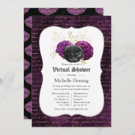 Invitación Floral Gotho Floral Virtual Bridal Shower