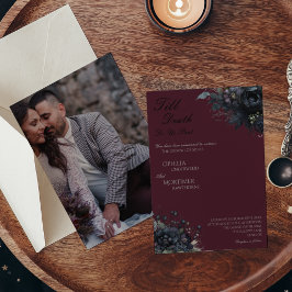 Invitación Floral gótica oscura hasta la muerte Boda de foto