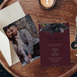 Invitación Floral gótica oscura hasta la muerte Boda de fotog