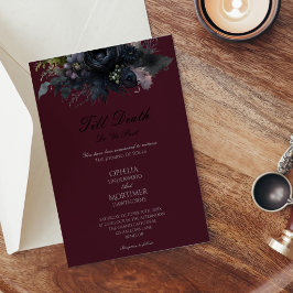 Invitación Floral gótica oscura hasta la muerte Boda formal