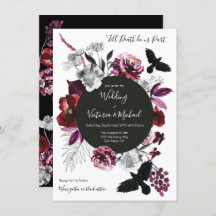 Floral gótica oscuro y Boda de Moody