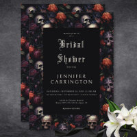 Floral gótica vintage y Skulls Bridal Shower