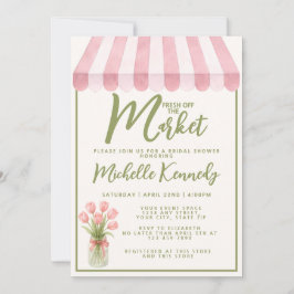 Invitación Floral Green Fresh Off The Market Bridal Shower 
