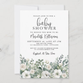 Invitación Floral Greenery Eucalyptus Baby Shower