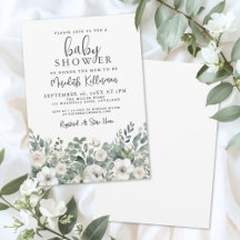 Floral Greenery Eucalyptus Baby Shower