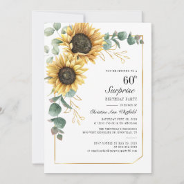 Invitación Floral Guión de girasol 60 cumpleaños