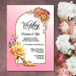 Invitación Floral High Heel Shoe Arch Pink Arch Wedding Recep