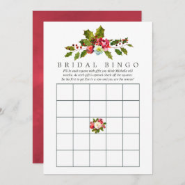 Invitación Floral Holly Navidades Bridal Shower Bingo