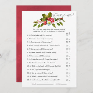 Invitación Floral Holly Navidades juego de ducha de novia