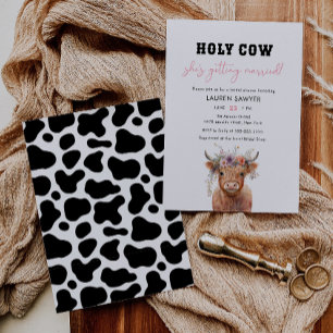 Invitación Floral Holy Cow Western Cowgirl Brin Shower