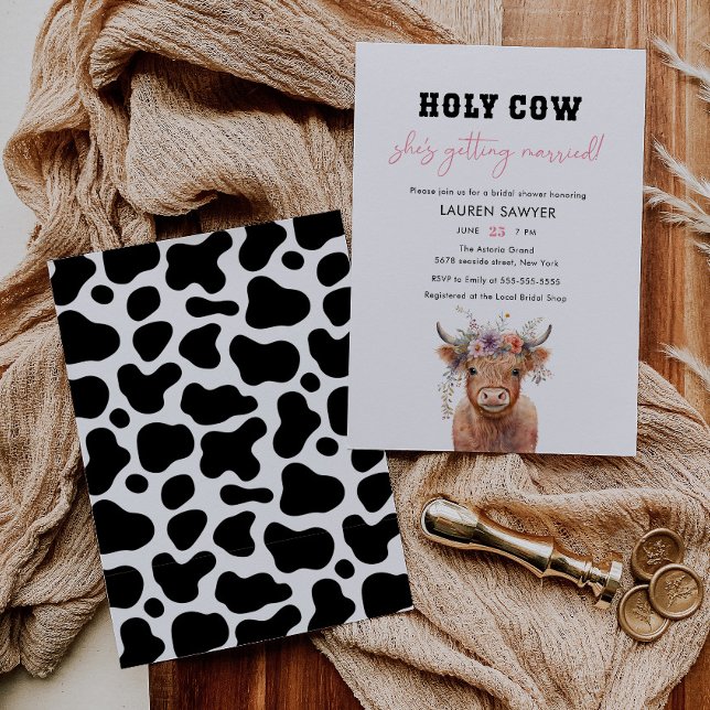 Invitación Floral Holy Cow Western Cowgirl Brin Shower (Subido por el creador)