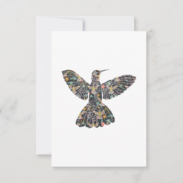 Invitación Floral Hummingbird (Anverso)