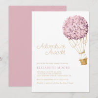 Floral Hydrangea Hot Air Balloon Baby Shower |
