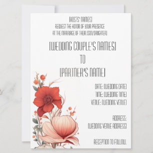 Invitación Floral Ilustrativa Deco