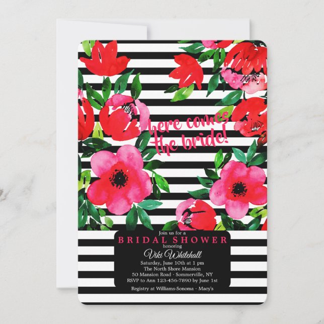 Invitación floral imponente (Anverso)