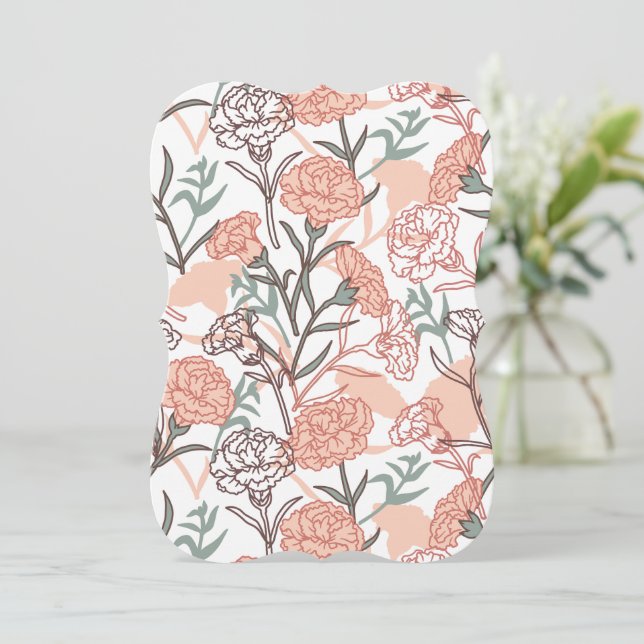 Invitación Floral inspirada en la naturaleza: patrón de flor  (Anverso de pie)