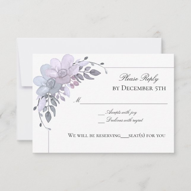 Invitación floral invernal moderna (Anverso)