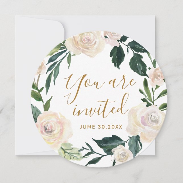 Invitación Floral invitadas a la benévola Fiesta de madre (Anverso)