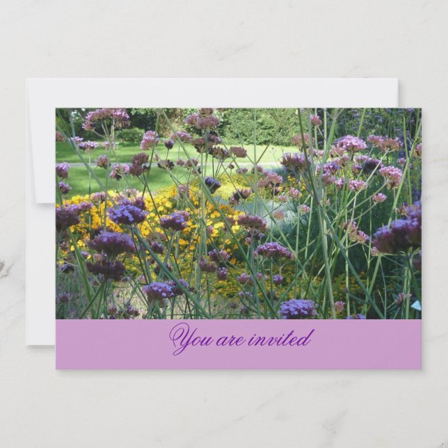 Invitación Floral Invitation Card (lavender aquel lava) (Anverso)