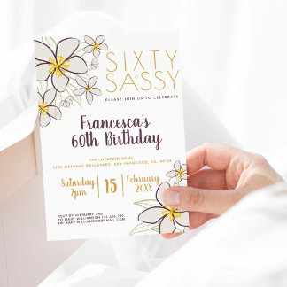 Invitación Floral jazmín moderno de oro blanco de 60 y 700 m 