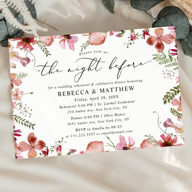 Invitación Floral La Noche Antes Del Ensayo Del Boda (Subido por el creador)