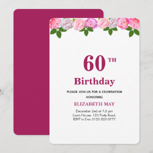 Invitación Floral & Laurel deja 40, 60 años