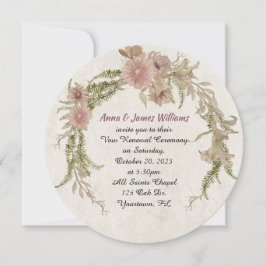 Invitación floral laurel wreath para el Boda Vow Renewal