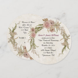 Invitación floral laurel wreath para el Boda Vow Renewal