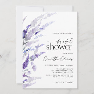 Invitación Floral Lavanda Purple Modern Garden Wedding