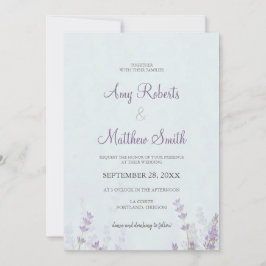 Invitación Floral Lavander Boda