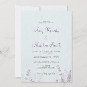 Invitación Floral Lavander Boda