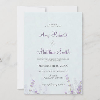 Invitación Floral Lavander Boda