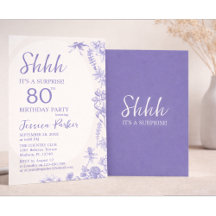 Floral Lavender Blue  80th Birthday