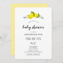 Floral Lemon Citrus Elegant Baby Shower
