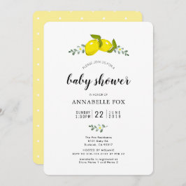 Invitación Floral Lemon Citrus Elegant Baby Shower