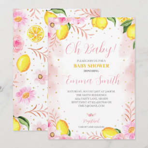 Invitación Floral Lemonade Baby Shower