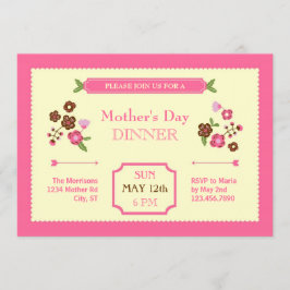 Invitación floral linda del día de madre