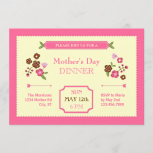 Invitación floral linda del día de madre