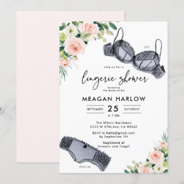 Invitación Floral Lingerie Fiesta Underwear Bridal Shower