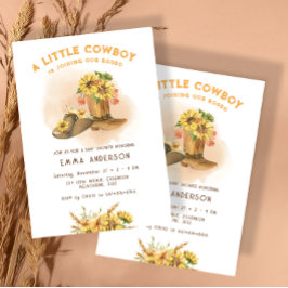 Invitación Floral Little Cowboy Western Rodeo Baby Shower
