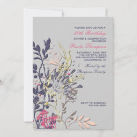 Invitación floral llamativa